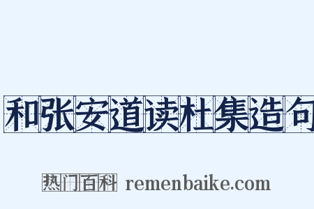 和张安道读杜集造句是什么意思的图片